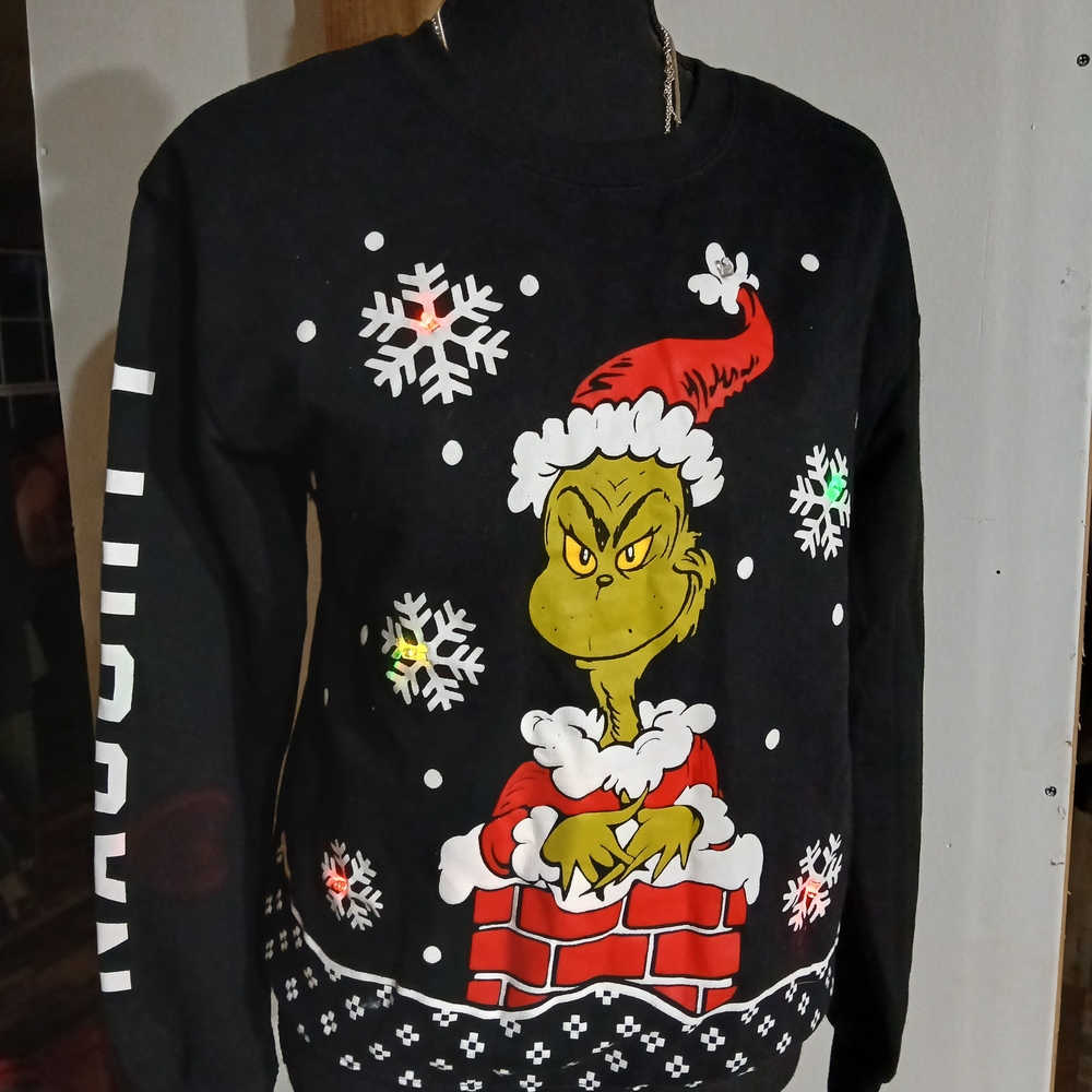 Festive Black Grinch Holiday Sweatshirt